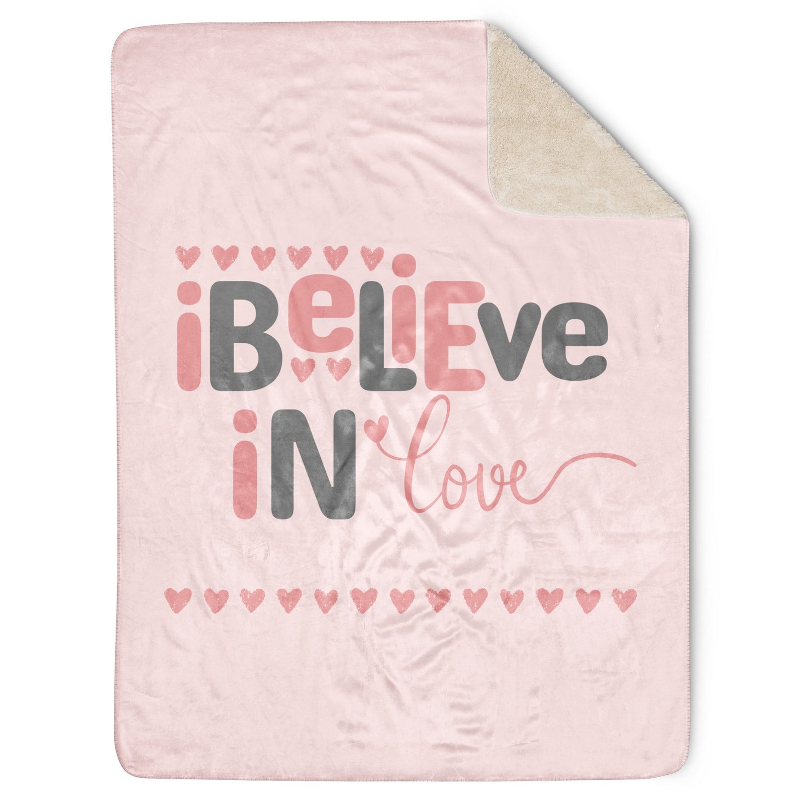 Believe in Love sherpa blanket by Emmanuelle Snow