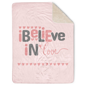 Believe in Love sherpa blanket by Emmanuelle Snow