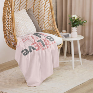 Believe in Love sherpa throw by Emmanuelle Snow