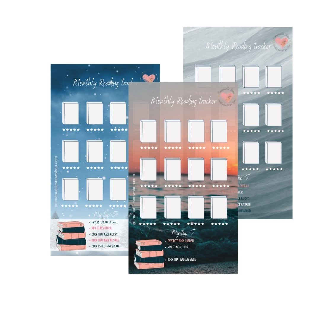 Social Media Reading Tracker Template - Author Emmanuelle Snow Bookshop