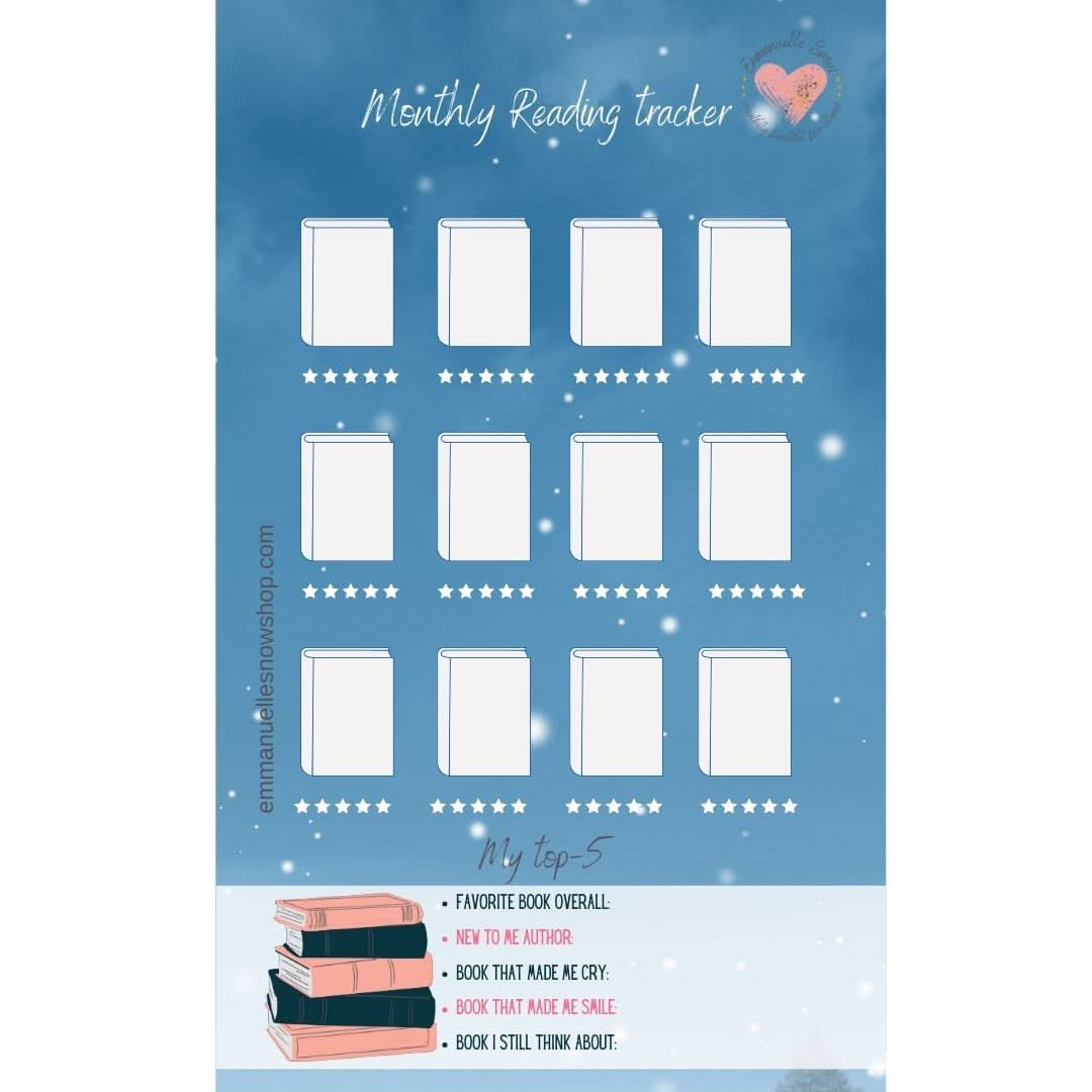 Social Media Reading Tracker Template - Author Emmanuelle Snow Bookshop