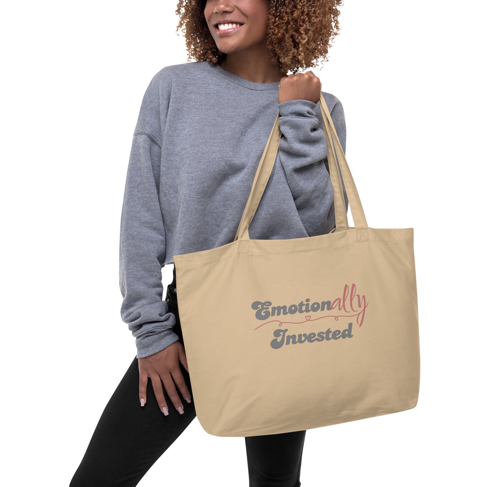Emotionally Invested Tote Bag for romantic fiction readers by Emmanuelle Snow