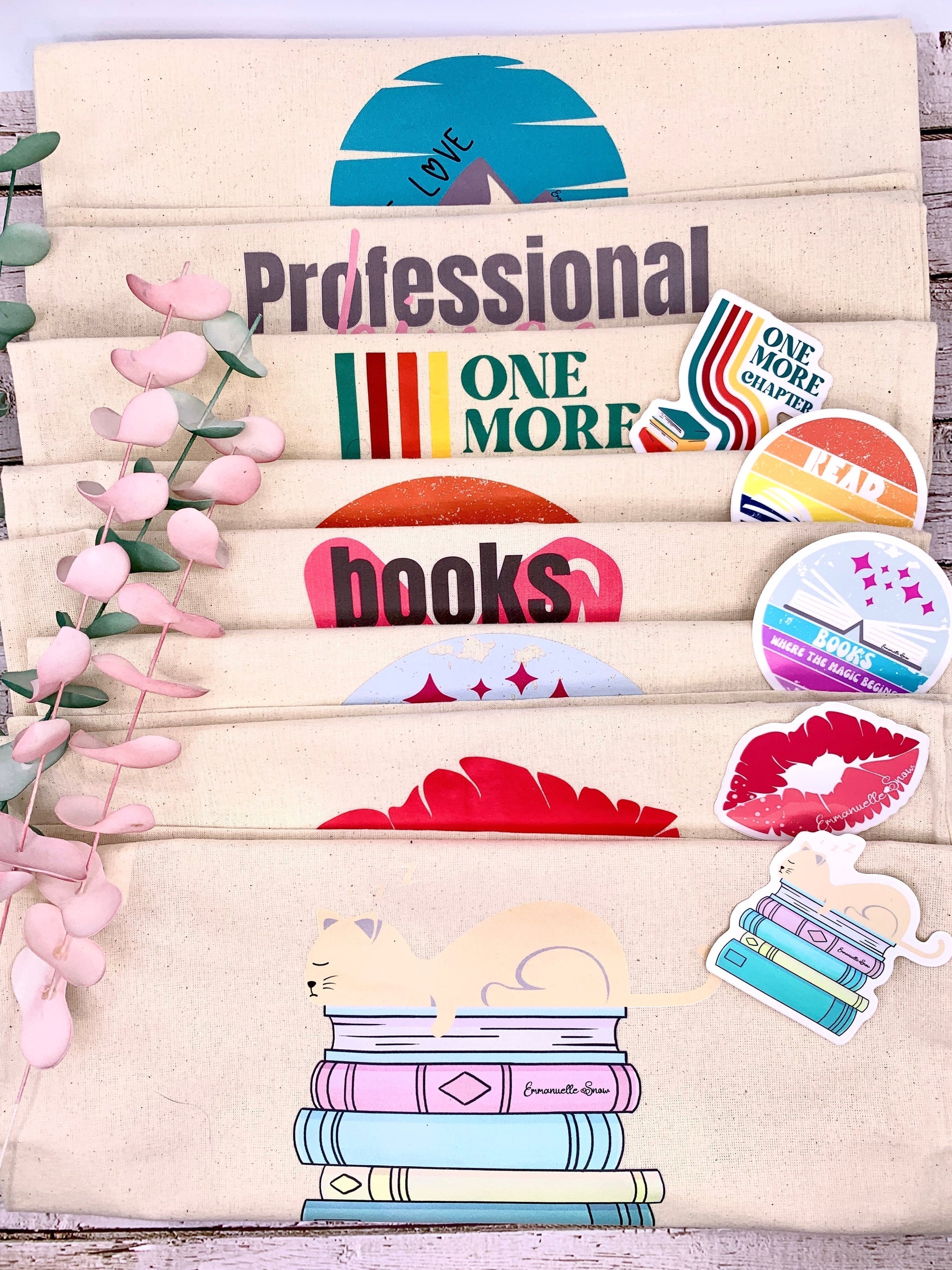 Emmanuelle Snow collection book store merch sticker funny book club bookworm statement steamy romance