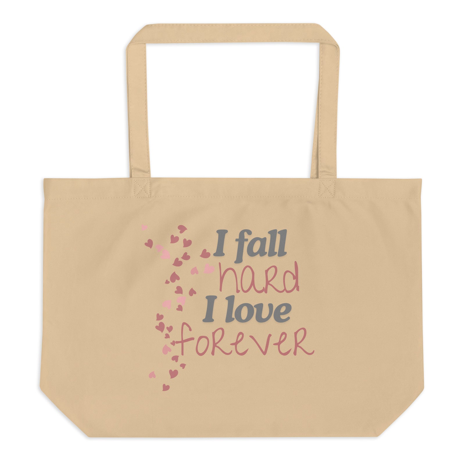  I Fall Hard I Love Forever tote bag for romantic fiction book lovers by Emmanuelle Snow