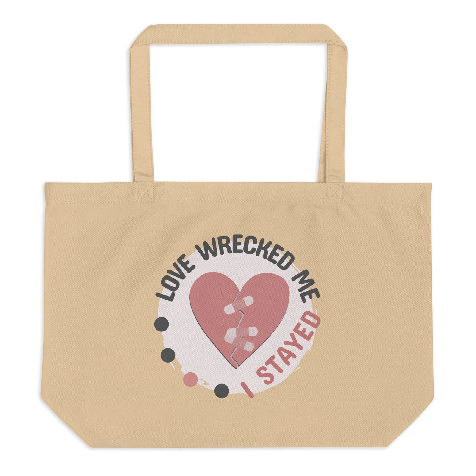 Love Wrecked Me I Stayed tote bag for romantic fiction readers by Emmanuelle Snow