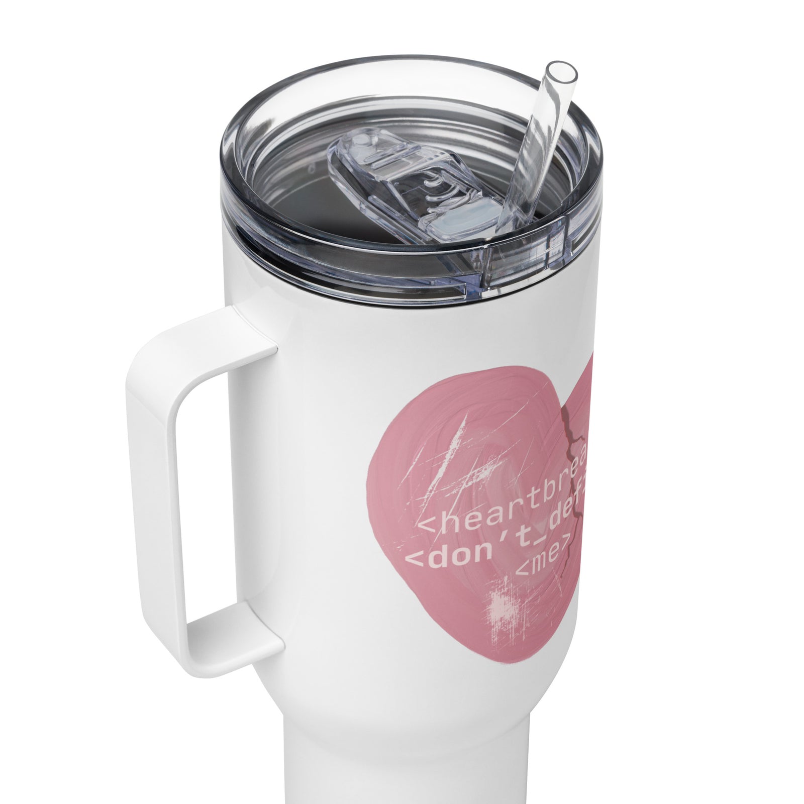 hearts don't define me travel mug for romance readers by Emmanuelle Snow