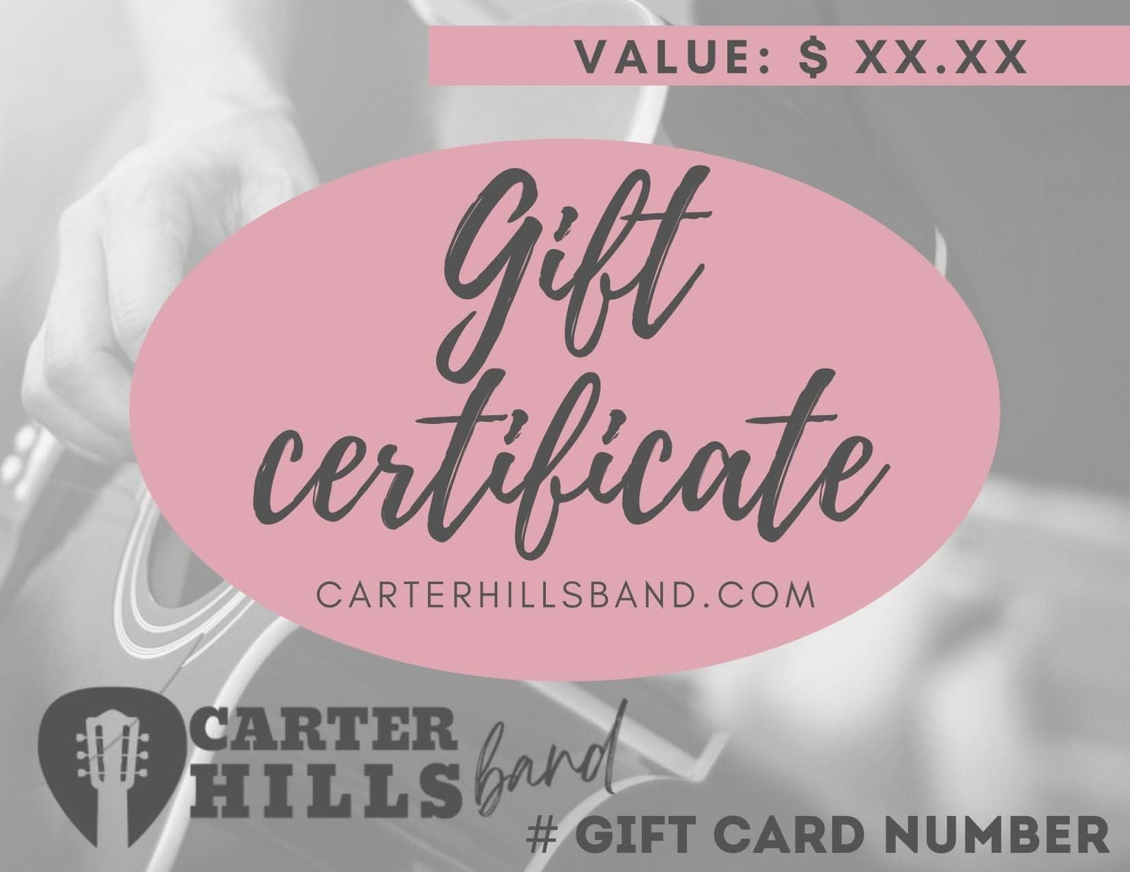 Carter Hills Band Gift Cards - Author Emmanuelle Snow Bookshop