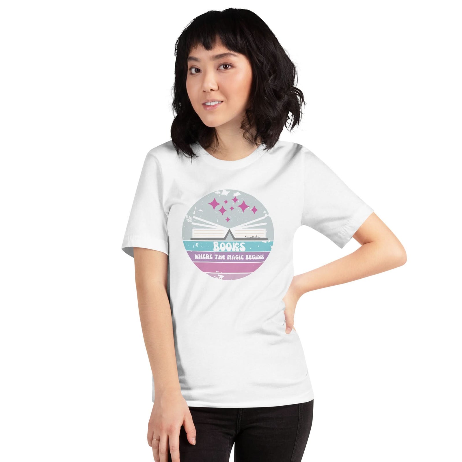 Where The Magic Begins T-shirt - Author Emmanuelle Snow Bookshop